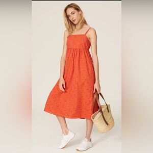 Madewell eyelet babydoll midi dress